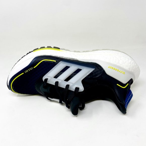 Adidas Ultraboost 21 COLD.RDY Navy Yellow White Mens Running Shoes S23893 - Picture 4 of 5